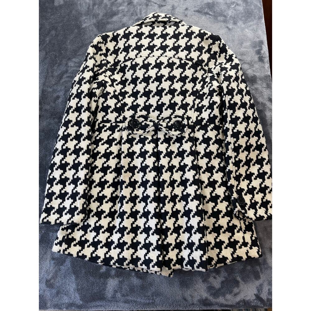 Candies Womens Size Large Black White Houndstooth Double Breasted Peacoat Y2K - Picture 3 of 8
